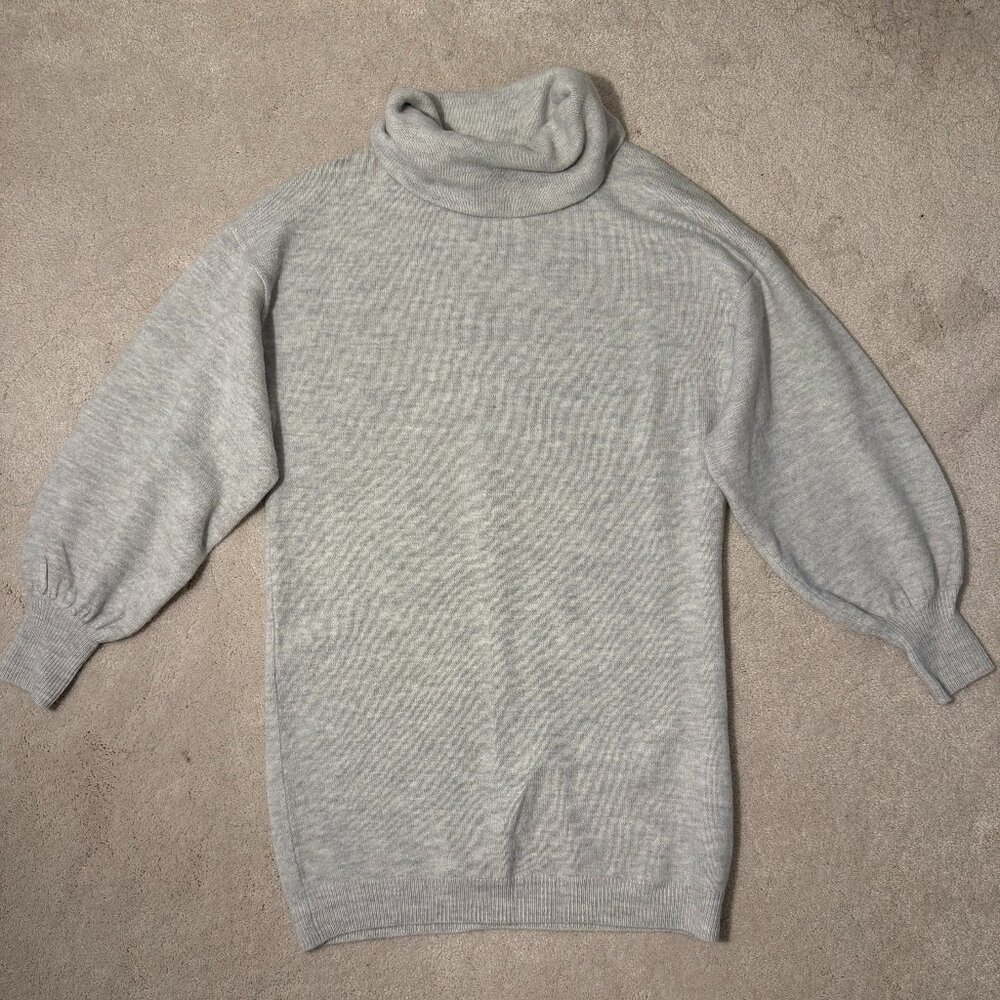 Grey Turtleneck Sweater Dress
